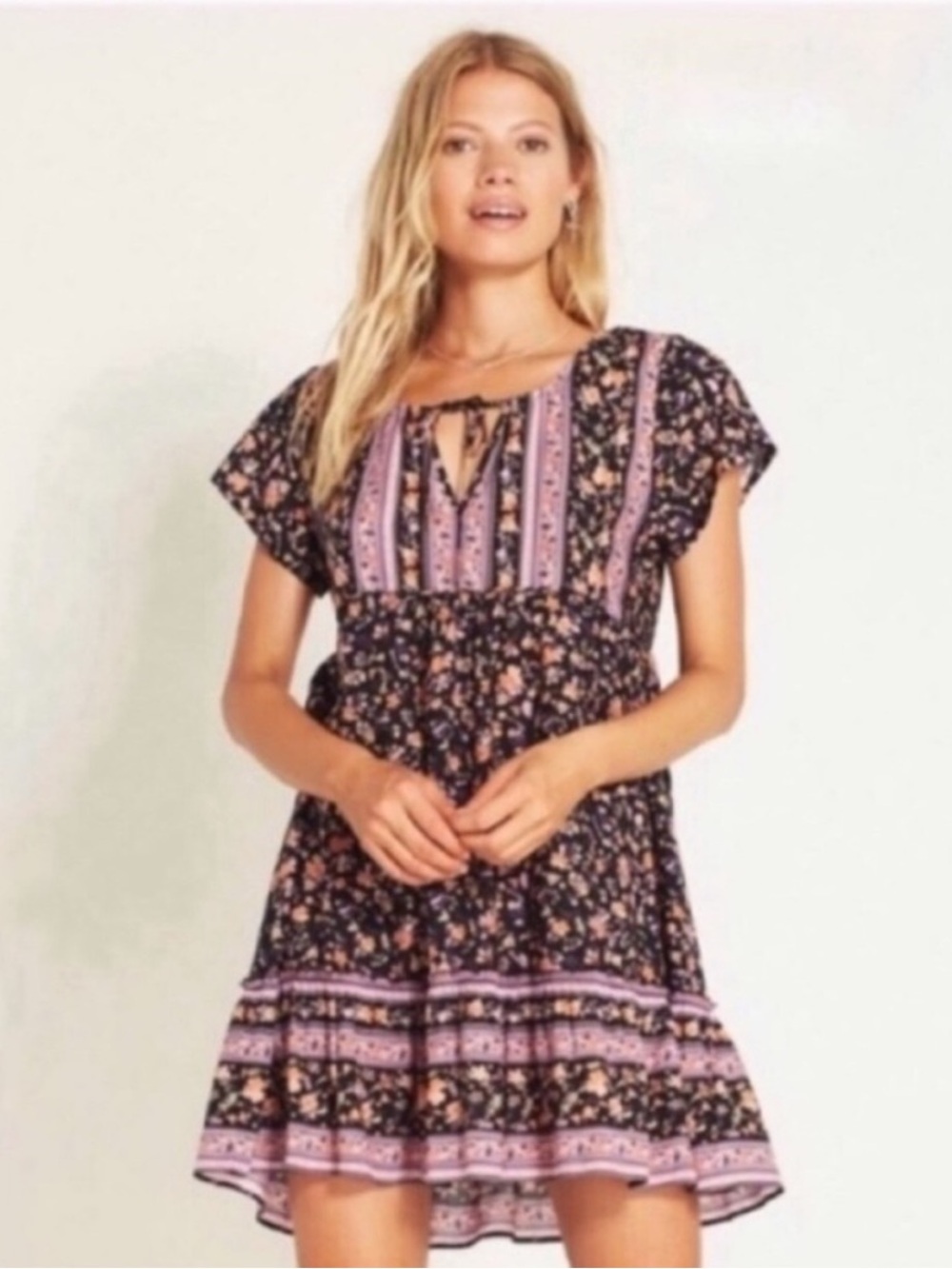 Arnhem Bloom Babydoll Mini Dress
